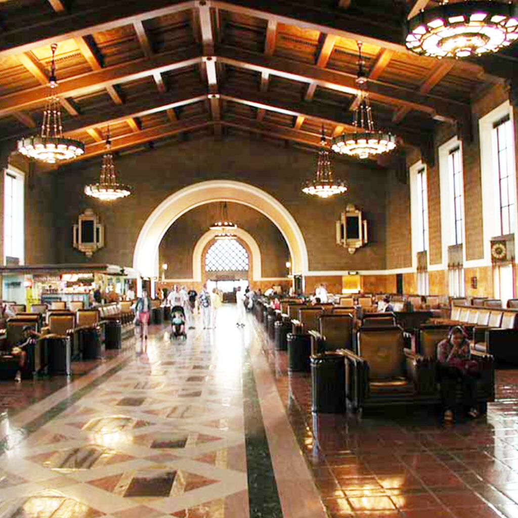 photo of inside of union station in Los Angeles 