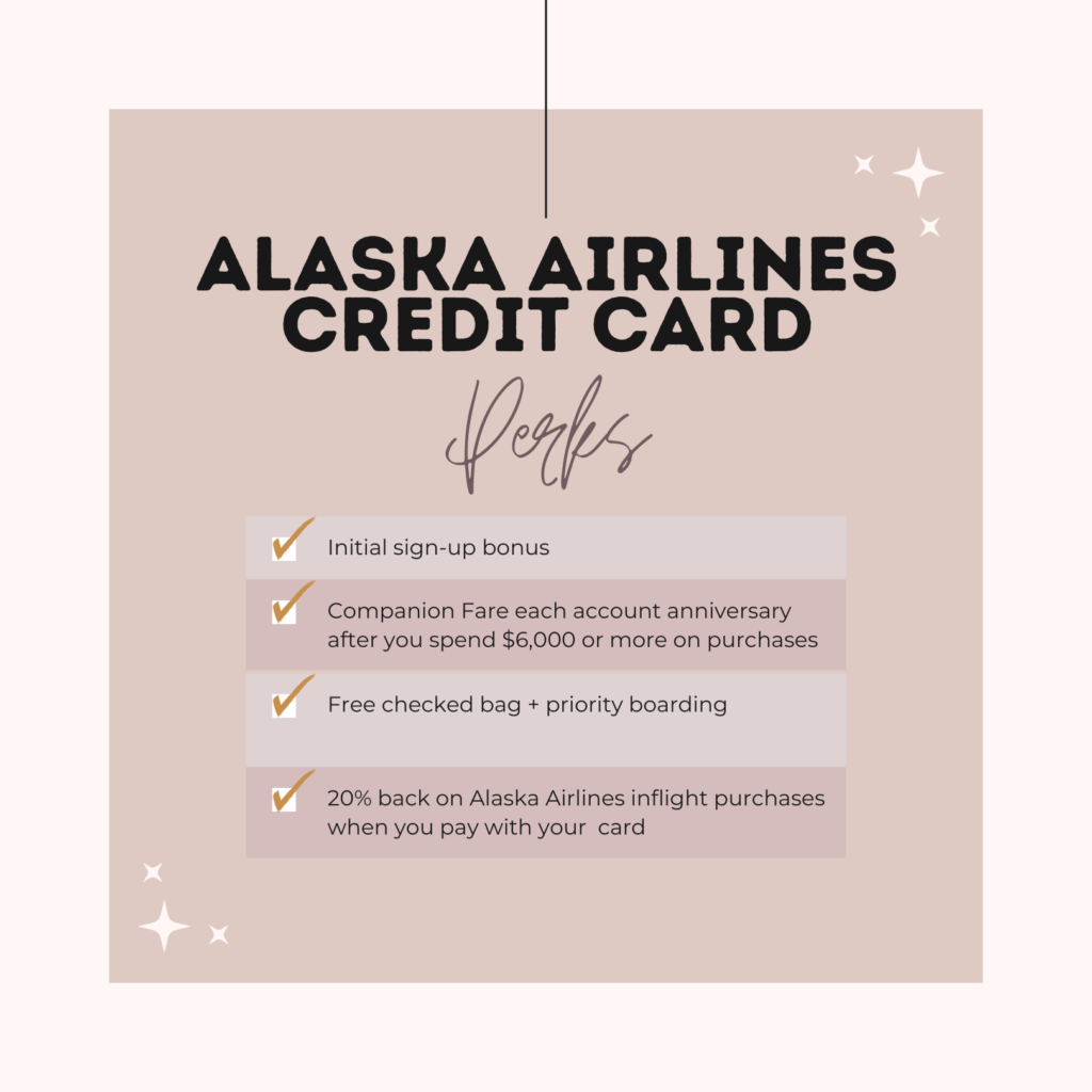 graphic of the perks of the Alaska Airlines credit card 