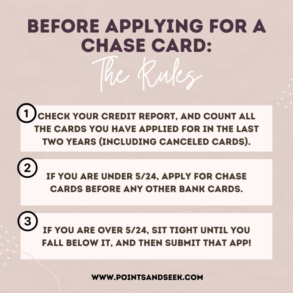 rules to follow before applying for a chase credit card