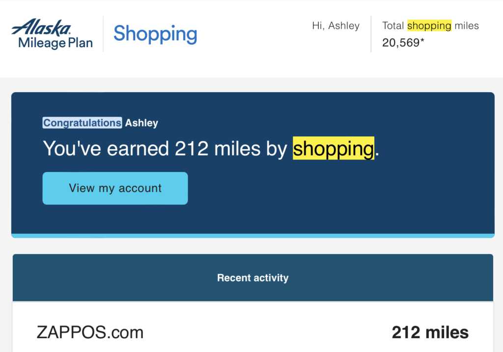 example email from shopping portal 